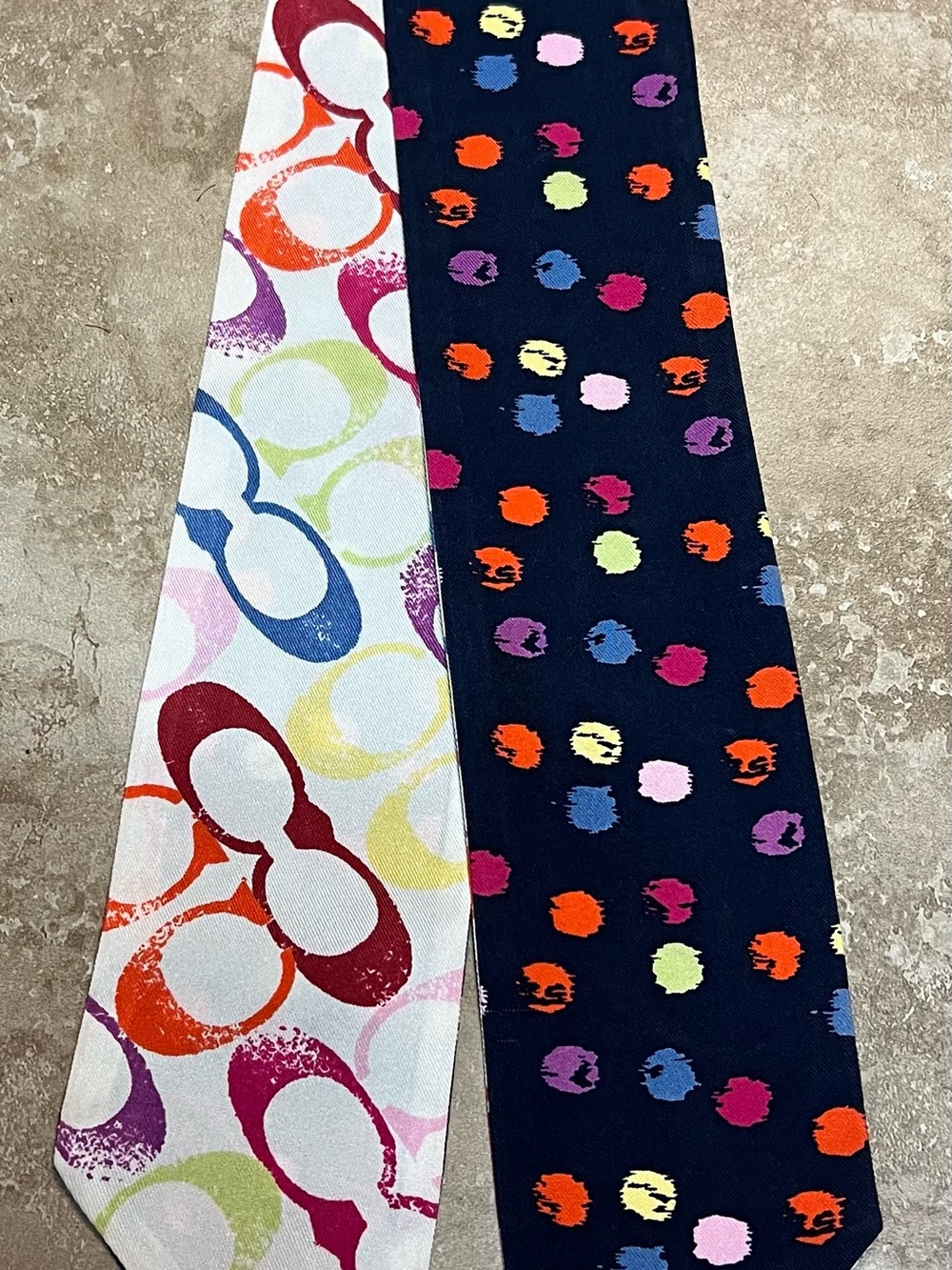 Coach Scarf/Twilly- Navy and Multicolor